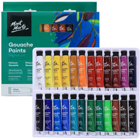 Mont Marte Gouache Paints 24pc x 12ml - SCOOBOO - 81572 - Poster paints