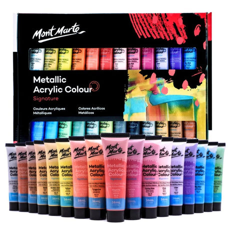 Mont Marte Metallic Acrylic Paints - SCOOBOO - PMMT2436 - Acrylic paints