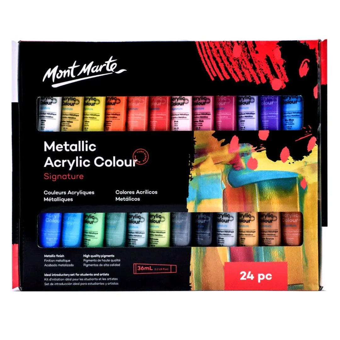 Mont Marte Metallic Acrylic Paints - SCOOBOO - PMMT2436 - Acrylic paints