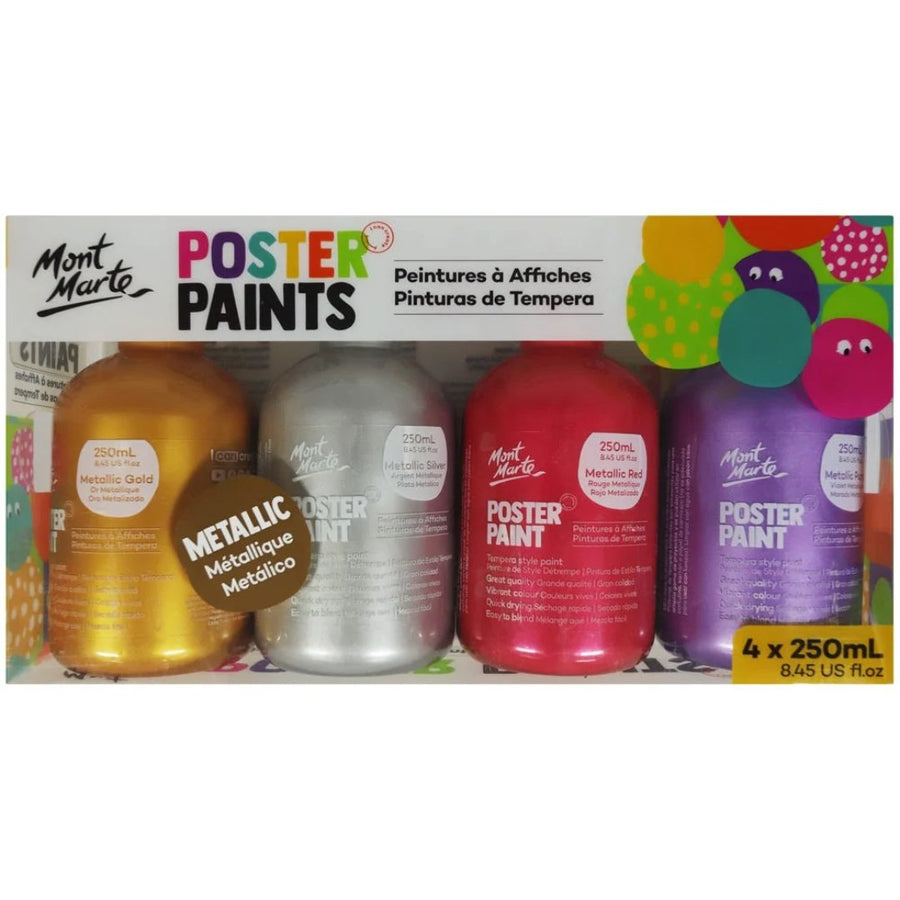 Mont Marte Poster Paints (Pack Of 4) - SCOOBOO - MPST4003 - Poster paints