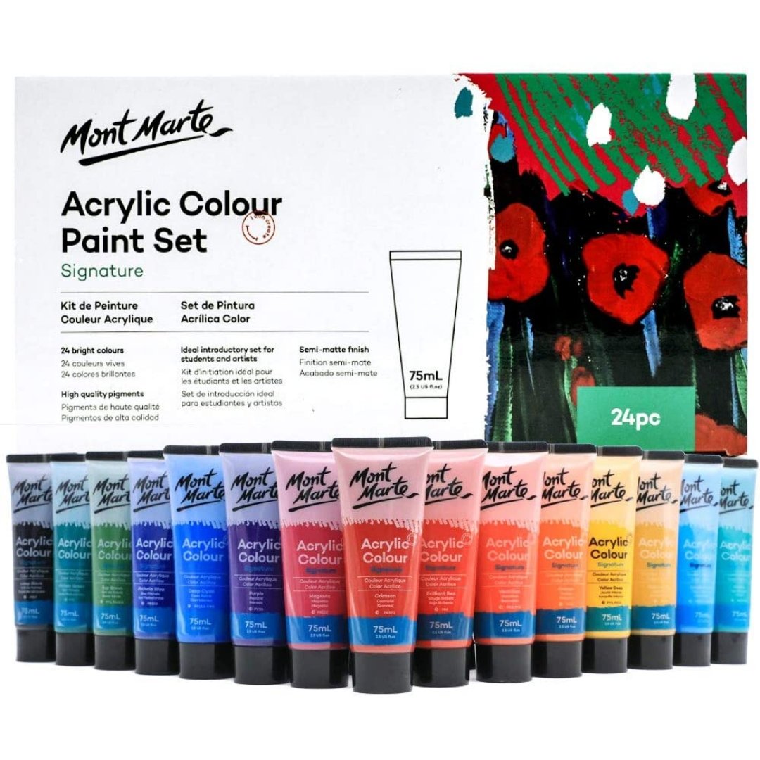 Mont Marte Signature Acrylic Color Paint Set of 24 - SCOOBOO - 81460 - Acrylic paints