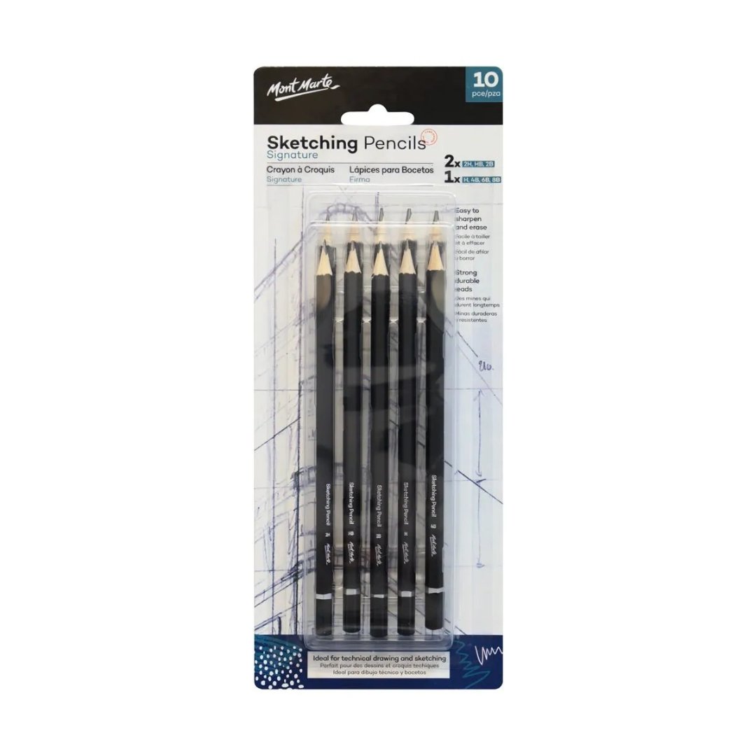 Mont Marte Sketching Pencils Set of 10 - SCOOBOO - 81558 - Sketch pencils