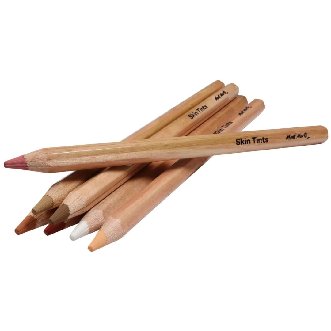 Mont Marte Skin Tints Pastel Pencils Pack Of 12 - SCOOBOO - MPN0102 - Coloured Pencils