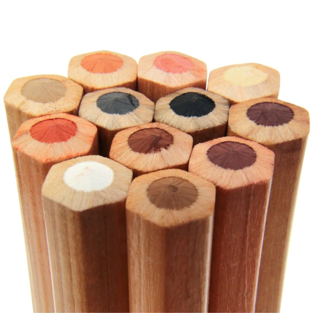 Mont Marte Skin Tints Pastel Pencils Pack Of 12 - SCOOBOO - MPN0102 - Coloured Pencils