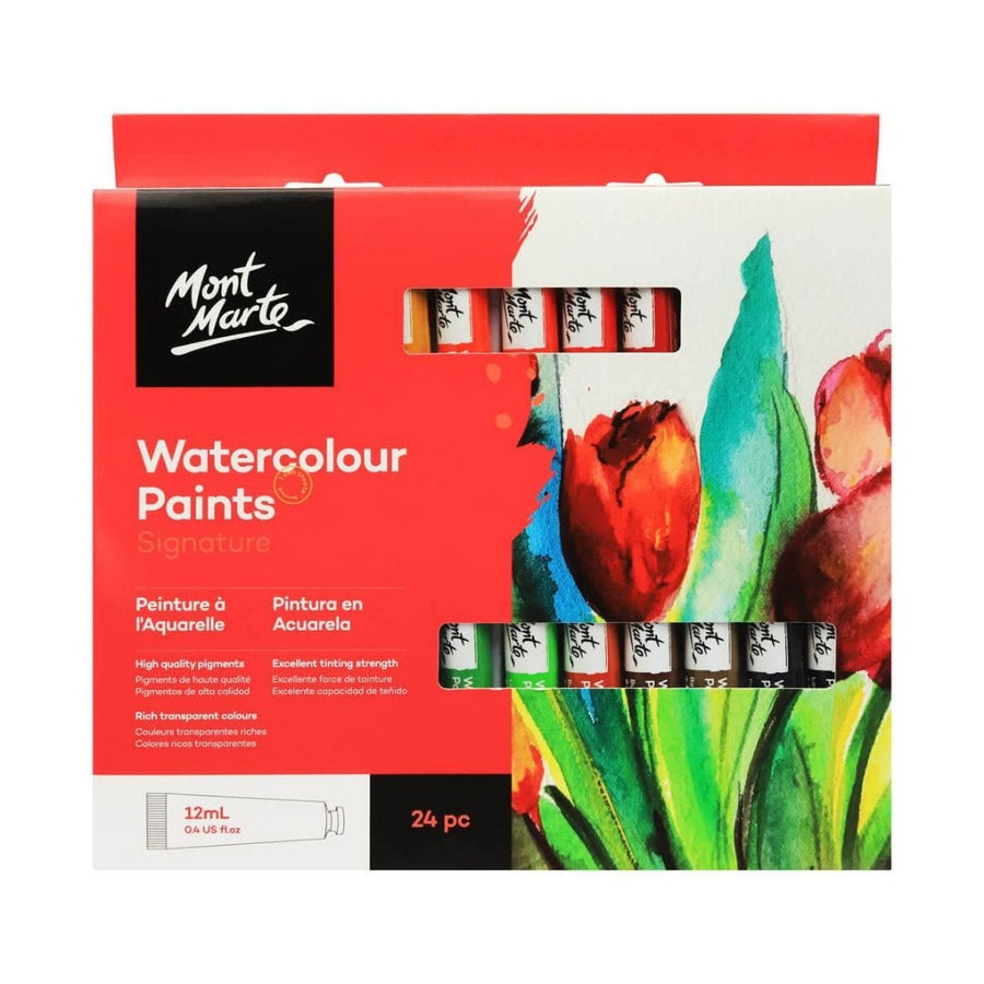 Mont Marte Water Colour Paints 12ml Set of 24 - SCOOBOO - 81510 - Water Colors