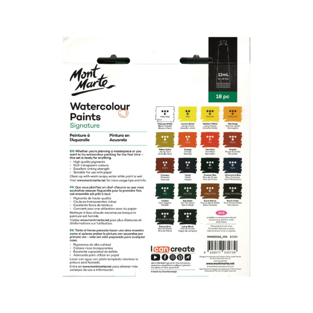 Mont Marte Watercolour Paints - SCOOBOO - 81514 - Water Colors