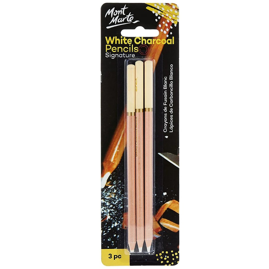 Mont Marte White Charcoal Pencils Pack Of 3 - SCOOBOO - MPN0041 - Charcoal Pencil