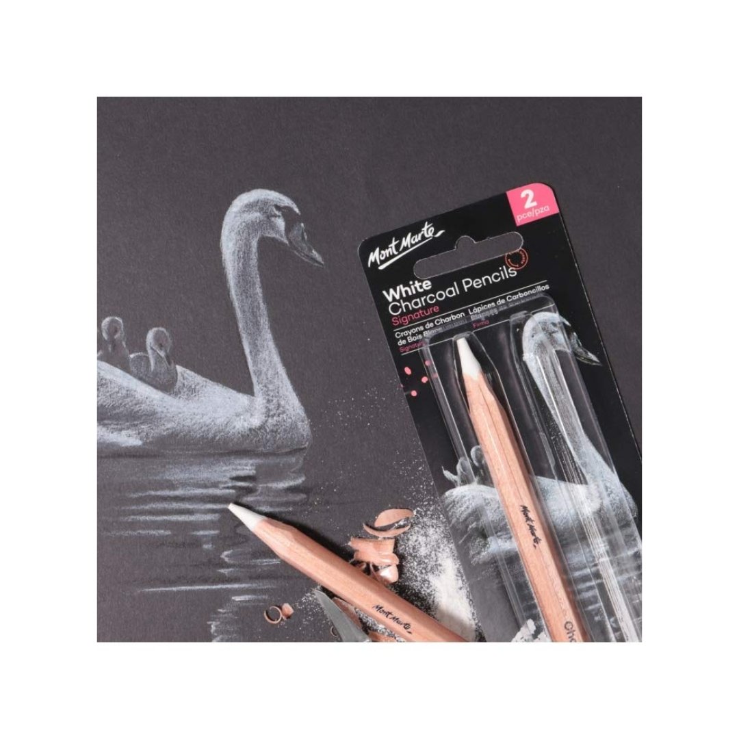 Mont Marte White Charcoal Pencils Set of 2 - SCOOBOO - 81272 - Charcoal Pencil