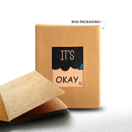 Mooch Its Ok Khaki Paper A6-Notebook - SCOOBOO - Mooch It's Okay Khaki Paper A6 - Handmade Notebook