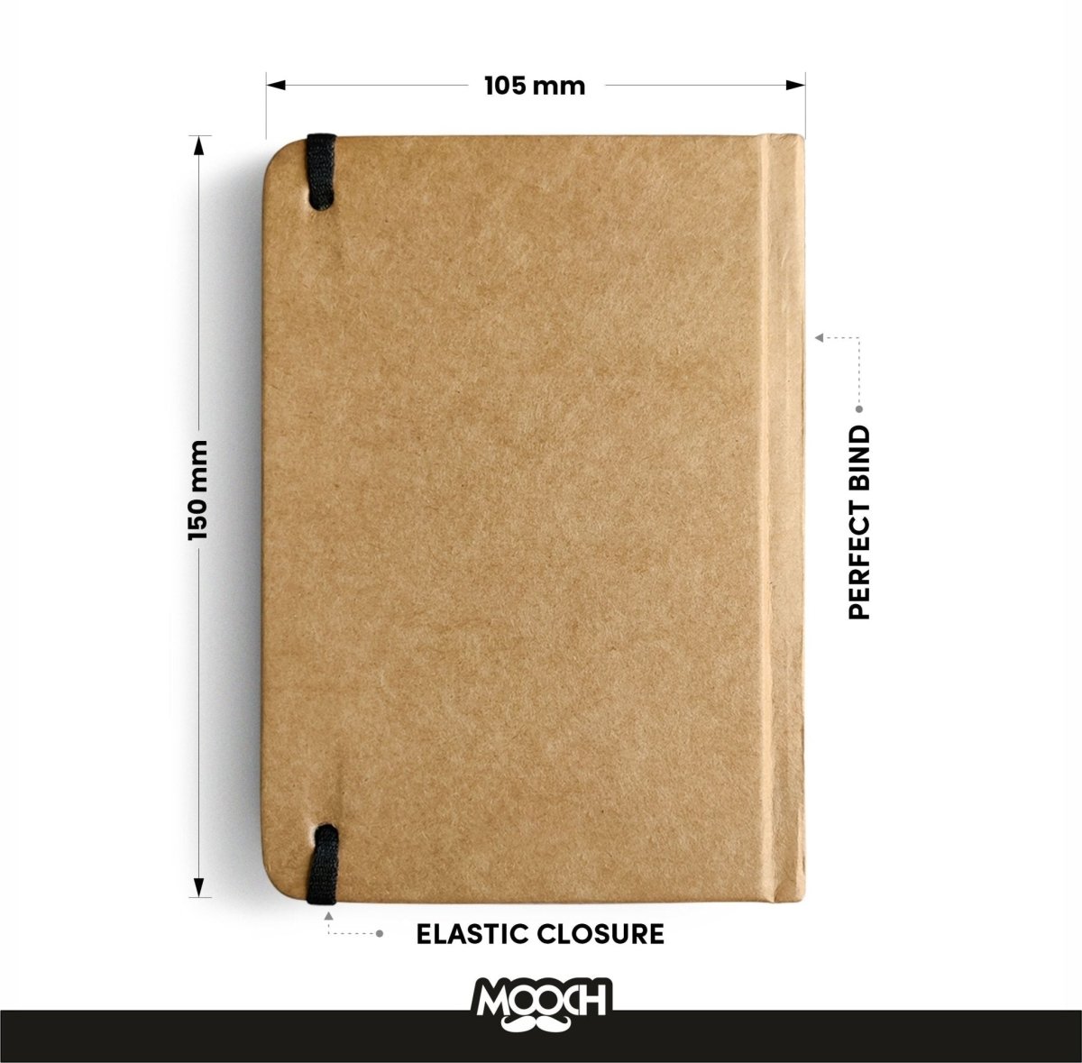 Mooch My Bed Side Book Khaki Paper A6 - SCOOBOO - Plain