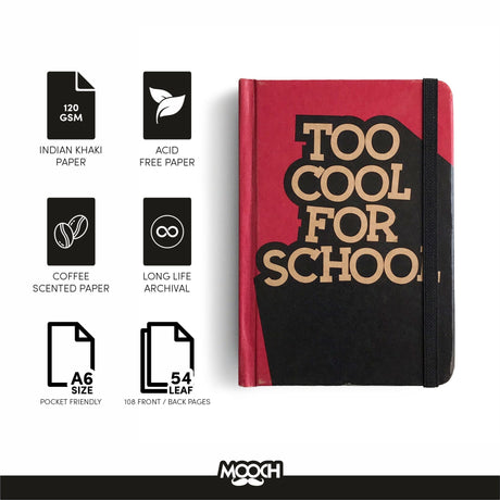 Mooch Too Cool For School Khaki Paper A6 - SCOOBOO - Too Cool For School Khaki Paper A6 - Plain