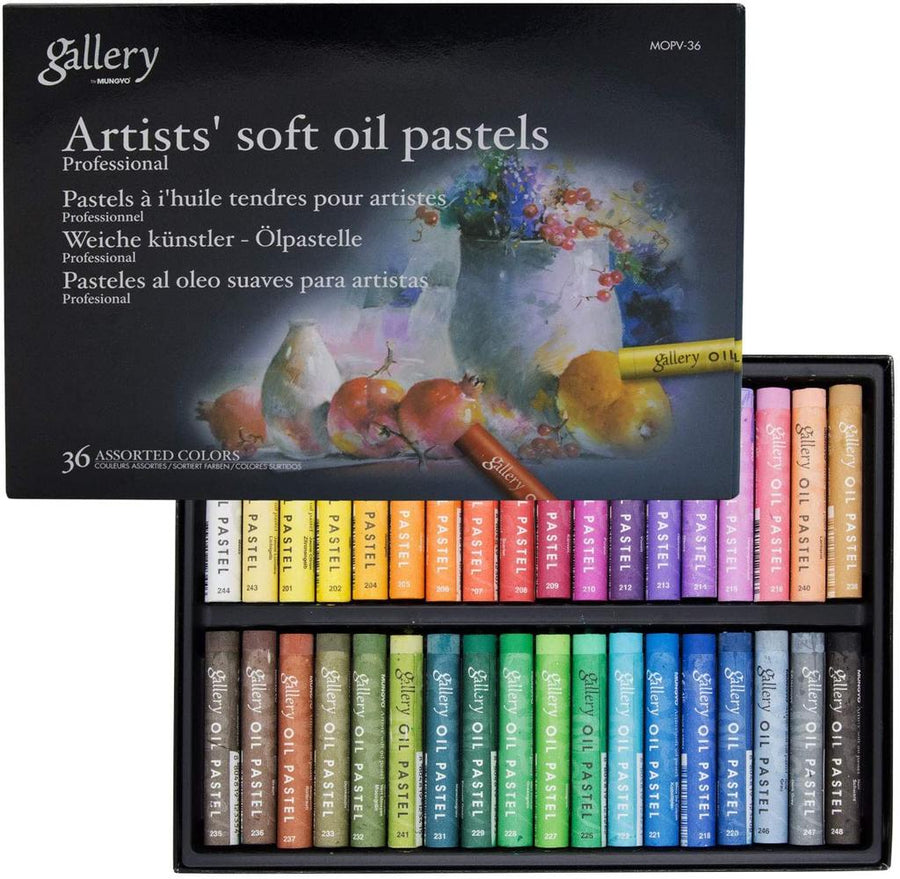 Seoul Gallery [Mungyo Gallery] Non Toxic Soft Oil Pastels Set of 48  Assorted Colors, Bundle with Rubber Pastel Erasers for Artist and