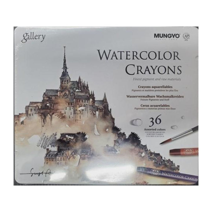 Mungyo Gallery Watercolor Crayons Tin Case Set Of 36 - SCOOBOO - MAC-36T - Water Colors