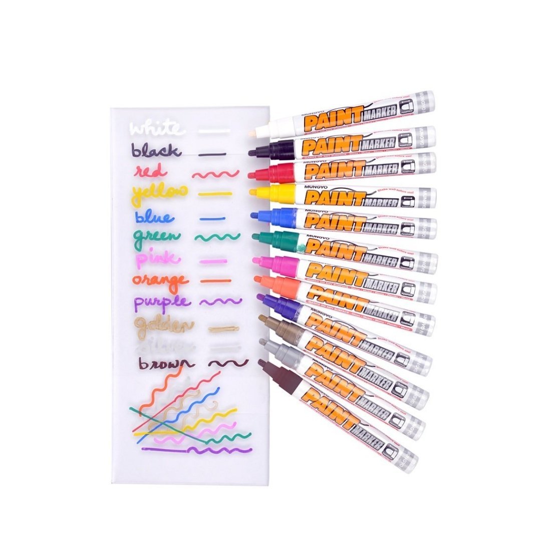 Mungyo Paint Markers - Set of 12 - SCOOBOO - MPM-12A - Glass Paints & Markers