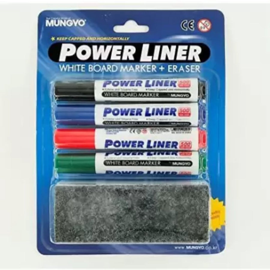 Mungyo Power liner non-toxic White Board Marker with duster - SCOOBOO - MAN-4E - White-Board & Permanent Markers
