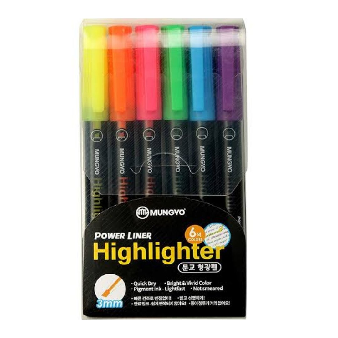 Mungyo Powerliner Pen Liquid Highlighter Set - SCOOBOO - MHL-6A - Highlighter