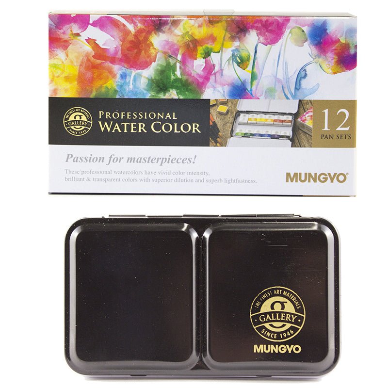 Mungyo Professional Water Colour Pan Set Pack of 12 - SCOOBOO - MWPH-12C - Water Colors