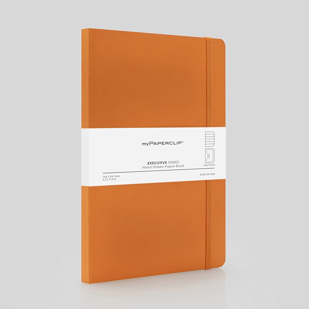 MyPAPERCLIP Executive Series Hand Drawn Paper Back - Plain A5 - SCOOBOO - ESP240A5-P-Orange - Plain