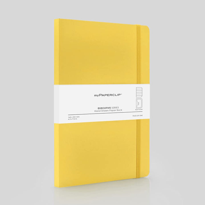 MyPAPERCLIP Executive Series Hand Drawn Paper Back - Plain A5 - SCOOBOO - ESP240A5-P-Yellow - Plain