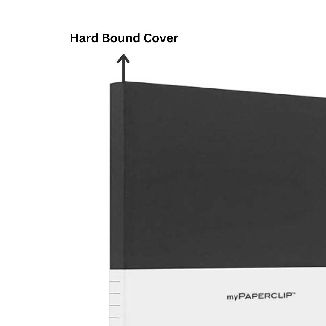 Mypaperclip Executive Series Hand Drawn Paper Back - Ruled - SCOOBOO - ESP240A5-R- Black - Ruled