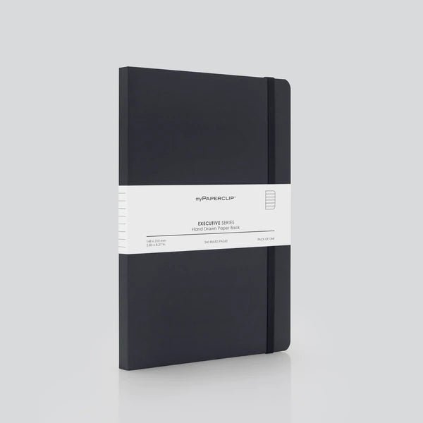 myPAPERCLIP Executive Series Notebook, A5 RULED - SCOOBOO - ESP 192M-R BLACK - Ruled