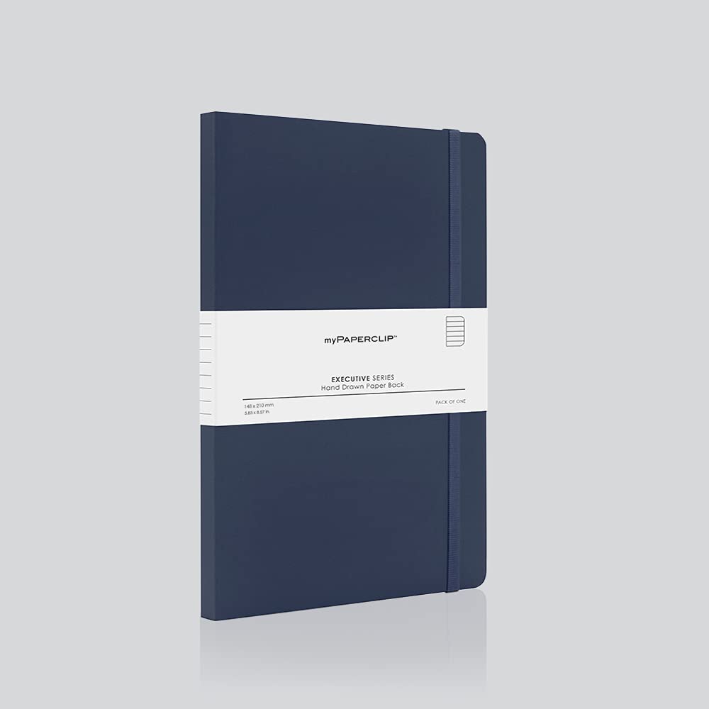 myPAPERCLIP Executive Series Notebook, A5 RULED - SCOOBOO - ESP 192M-R BLUE - Ruled