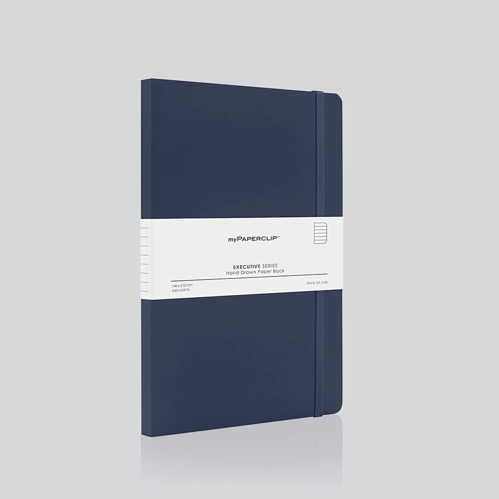 myPAPERCLIP Executive Series Notebook, A5 RULED - SCOOBOO - ESP 192M-R BLUE - Ruled