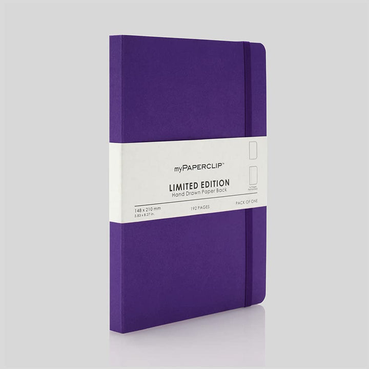 Mypaperclip Limited Edition Hand Drawn Paper Back Plain Notebook A5-Size - SCOOBOO - LEP192A5-P Amethyst - Plain