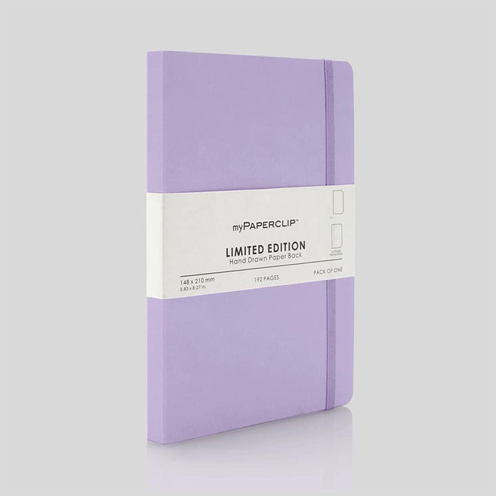 Mypaperclip Limited Edition Hand Drawn Paper Back Plain Notebook A5-Size - SCOOBOO - LEP192A5-P Lilac - Plain