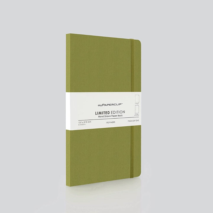 Mypaperclip Limited Edition Hand Drawn Paper Back Ruled Notebook (A5-Size) - SCOOBOO - LEP192A5-R OLIVE GREEN - Ruled