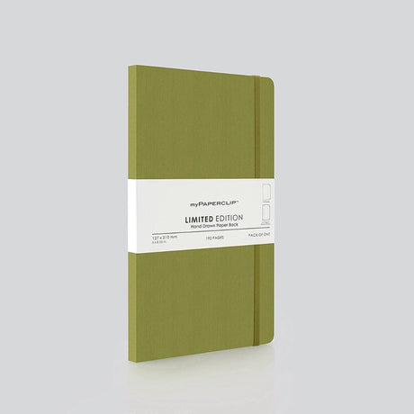 Mypaperclip Limited Edition Hand Drawn Paper Back Ruled Notebook (A5-Size) - SCOOBOO - LEP192A5-R OLIVE GREEN - Ruled