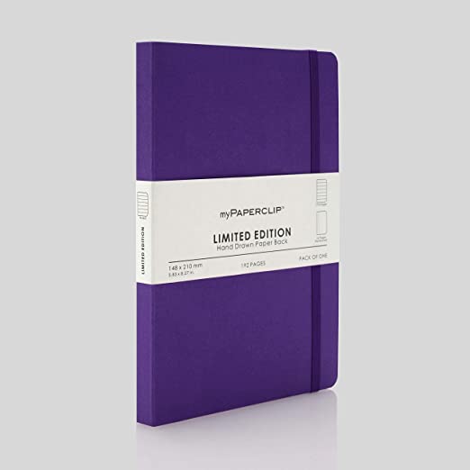 Mypaperclip Limited Edition Hand Drawn Paper Back Ruled Notebook (A5-Size) - SCOOBOO - LEP192A5-R Amethyst - Ruled