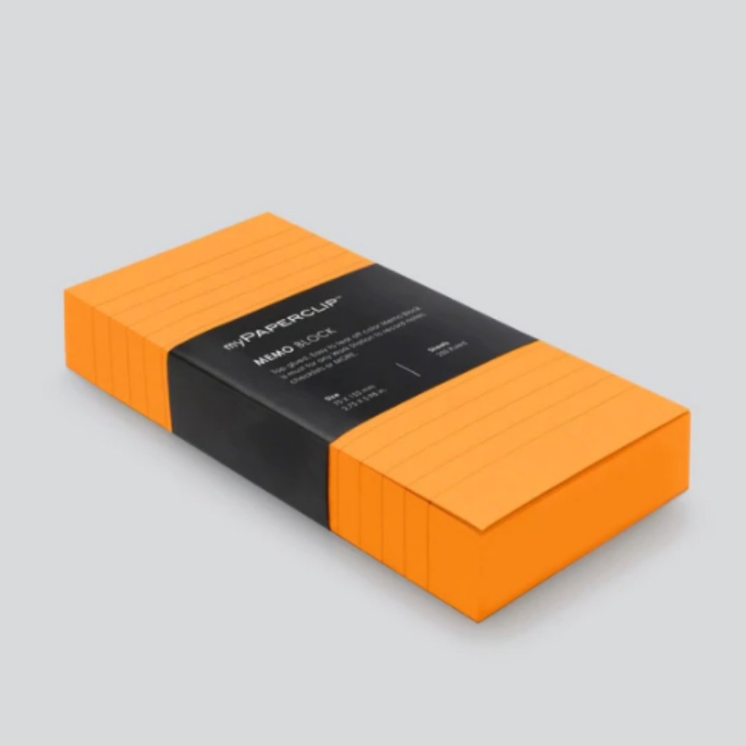 PAPERCLIP Memo Block - SCOOBOO - MB250S-HP Orange - Sticky Notes