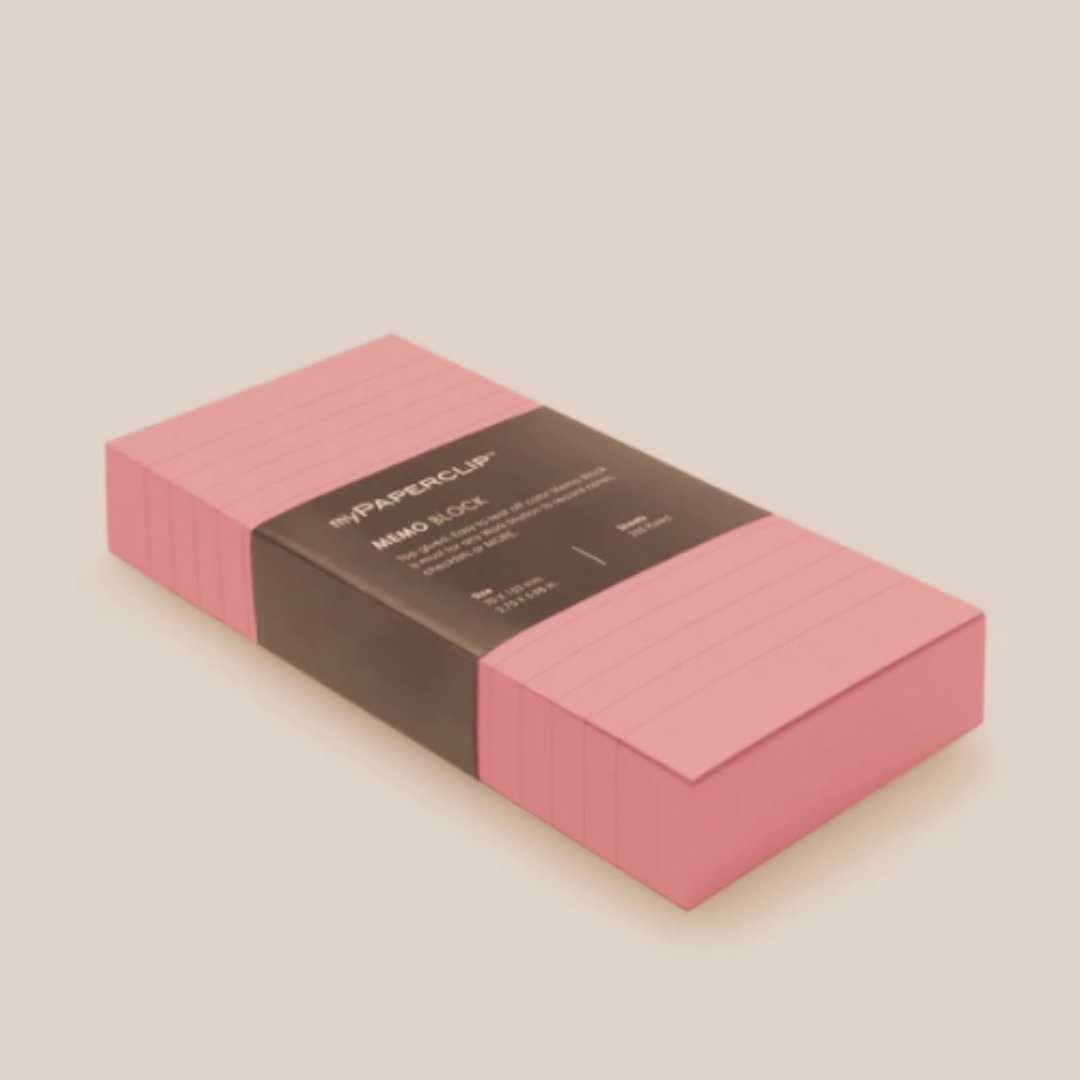 PAPERCLIP Memo Block - SCOOBOO - MB250S-R HP Pink - Sticky Notes