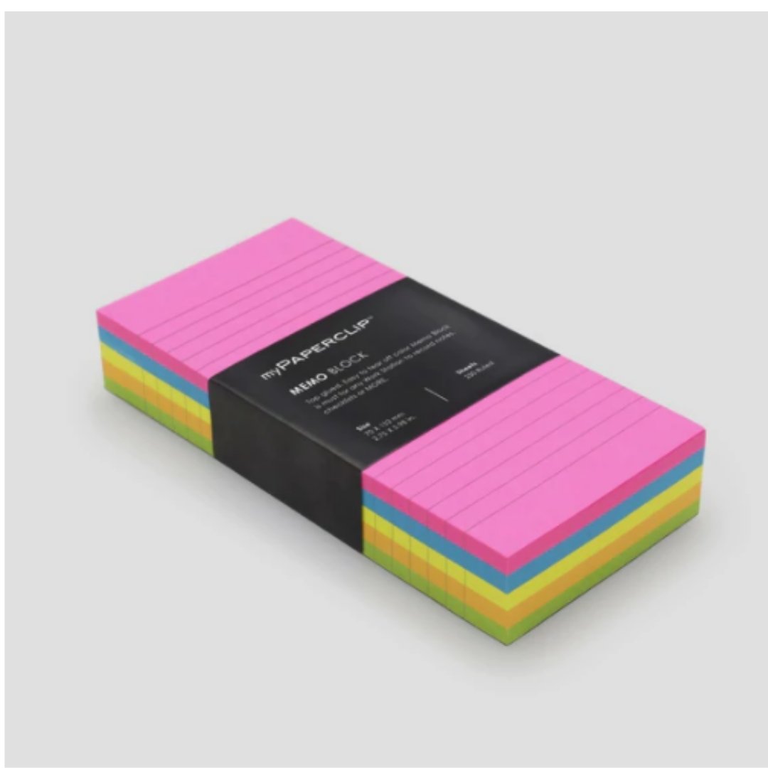PAPERCLIP Memo Block - SCOOBOO - MB250S-R Multicolor - Sticky Notes
