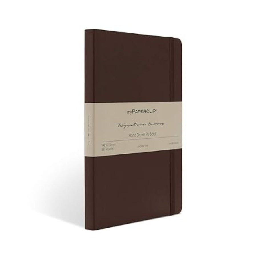 Mypaperclip Signature Series Hand-drawn PU Back Notebook- Plain - SCOOBOO - SSPU192A5-P - Plain