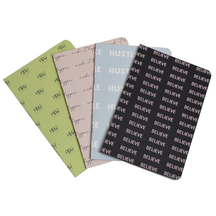 Papboo Set Of 4 Unruled Notebooks - SCOOBOO - Plain