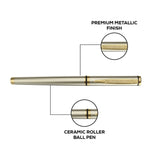 Paperkraft Beethoven Roller Ball Pen- Chrome Gold(Pack of 1) - SCOOBOO - 04030155 -