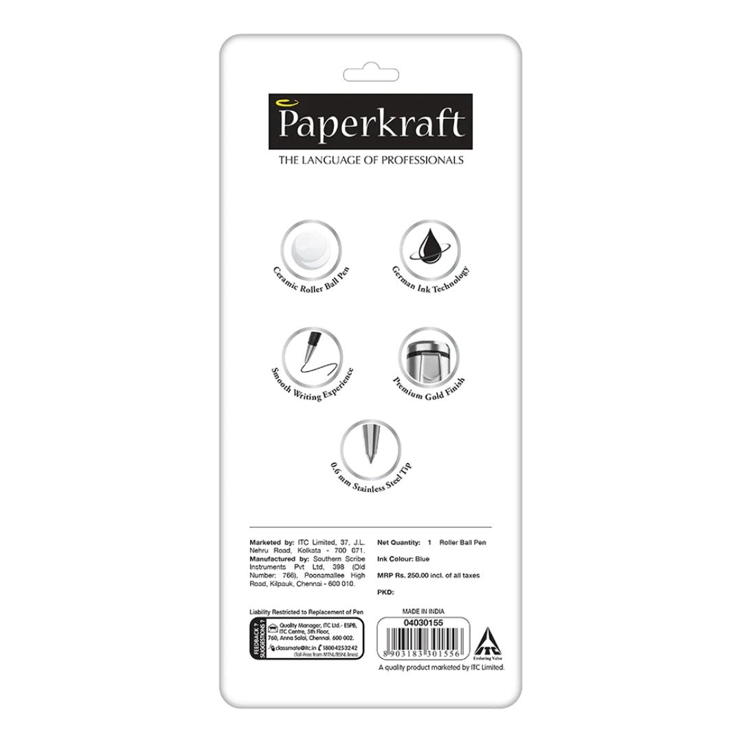 Paperkraft Beethoven Roller Ball Pen Silver (Pack of 1) - SCOOBOO - 04030154 -