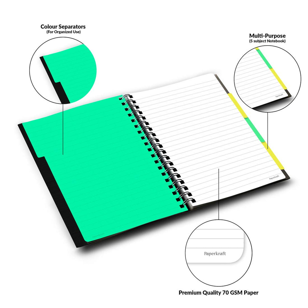 Paperkraft Green Impression Series 5 Subject Notebook-A5 – SCOOBOO