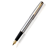 Parker Frontier Stainless Steel Gold Trim Fountain Pen - SCOOBOO - Fountain Pen