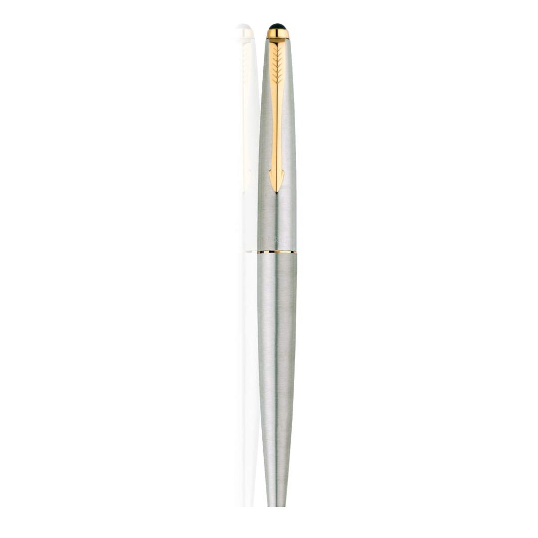 Parker Galaxy Stainless Steel Gold Trim Roller Ball Pen – SCOOBOO