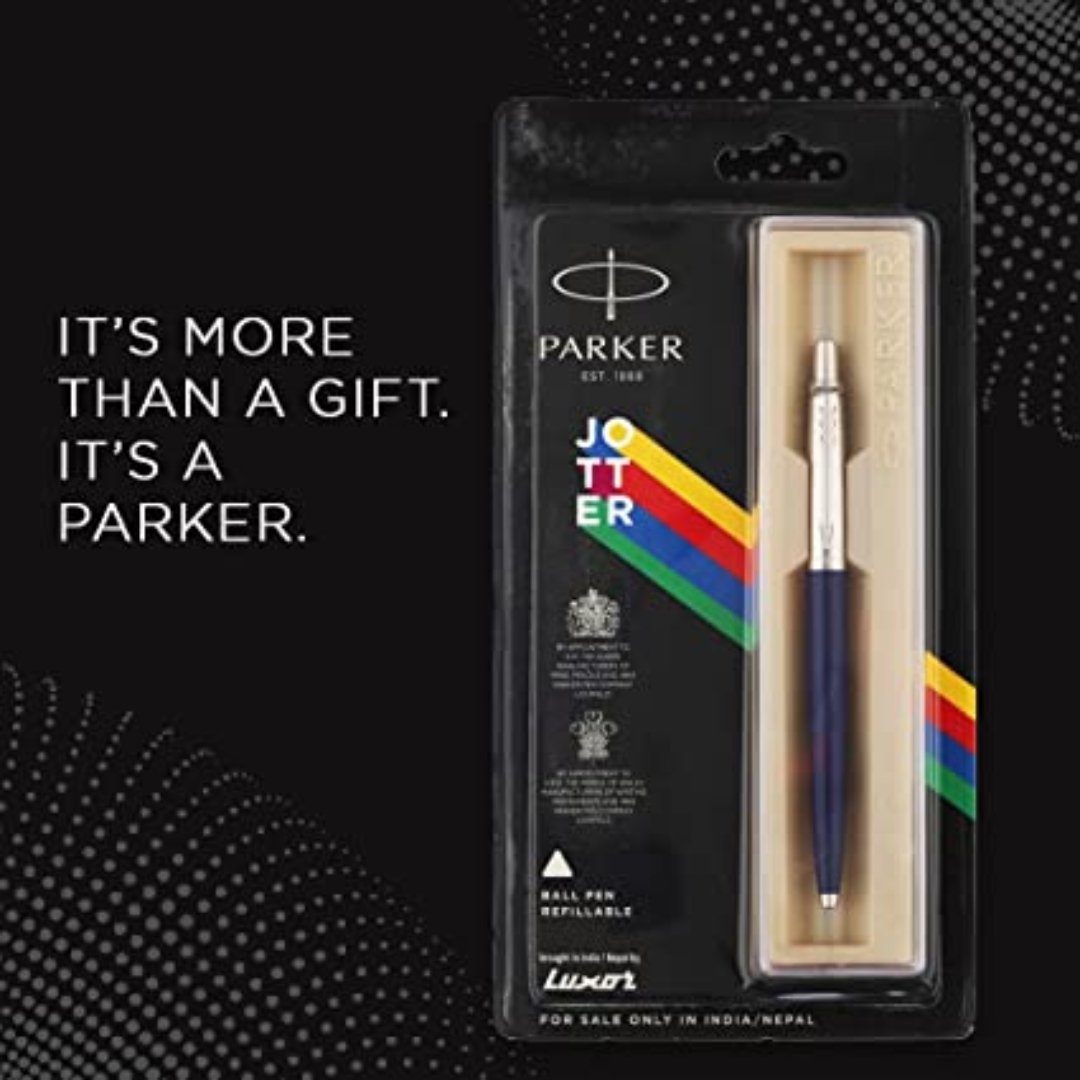 Parker Jotter Standard Chrome Trim Ball Pen - SCOOBOO - 9000017268-BLU - Ball Pen