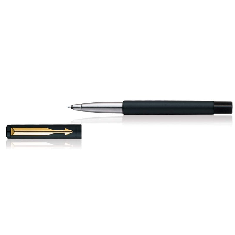 Parker Vector Time Check GT Penna A Sfera Roller Blu - Corpo Nero Con Finiture Oro - Foto 4