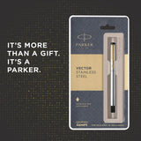 Parker Vector Stainless Steel Fountain Pen - SCOOBOO - 9000014376 - Fountain Pen