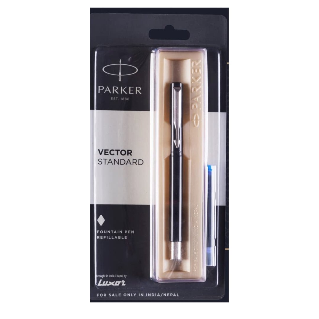 Parker Vector Standard Chrome Trim Fountain Pen - SCOOBOO - 9000022729 - Fountain Pen