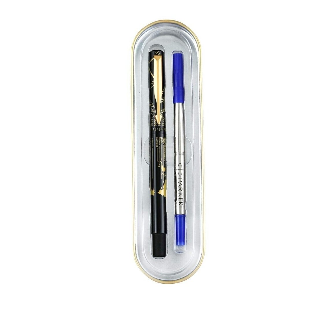 Parker Vector Timecheck Roller Ball Pen Gold Trim-BLUE - SCOOBOO - 9000025344 - Roller Ball Pen