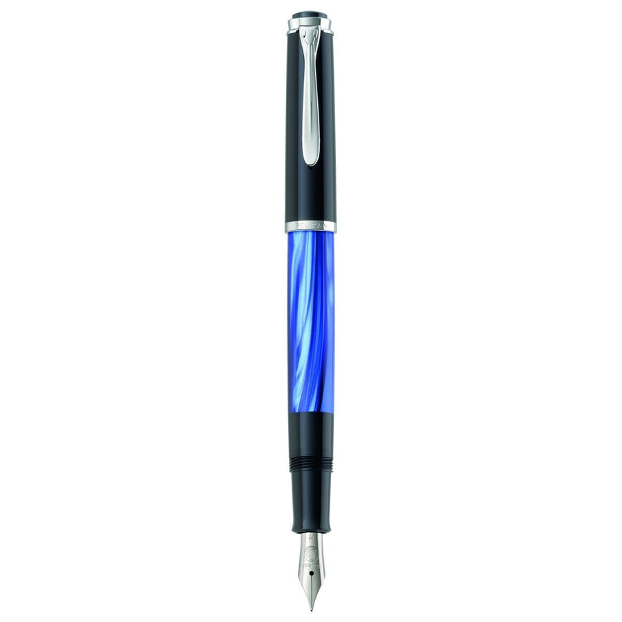 Pelikan Classic M205 Blue Marbled Fountain Pen - SCOOBOO - PEP_CLC_M205_BLUMRB_FPEF_801904 - Fountain Pen