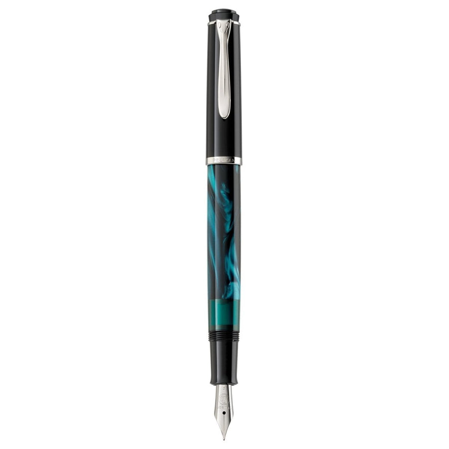 Pelikan Classic M205 Petrol Marbled Fountain Pen (Special Edition) - SCOOBOO - PEP_CLC_M205SE_PTRLMRB_FPEF_818537 - Fountain Pen
