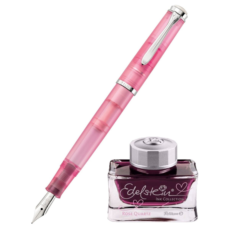 Pelikan Classic M205 SE Rose Quartz Fountain Pen Set (Special Edition) - SCOOBOO - PEP_CLC_M205_RSE_QTZ_FPSTEF_823906 - Fountain Pen